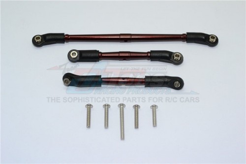 GPM Racing Traxxas TRX-4 Aluminium Front Adjustable Steering Link & Suspension Link - 8Pcs Set Gun Metal