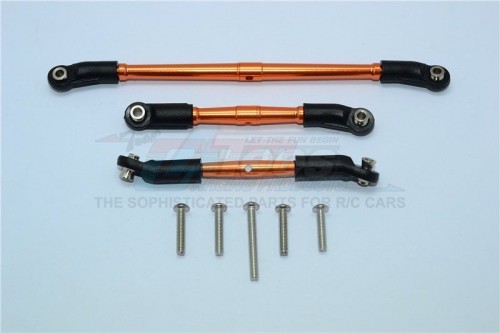 GPM Racing Traxxas TRX-4 Aluminium Front Adjustable Steering Link & Suspension Link - 8Pcs Set Orange