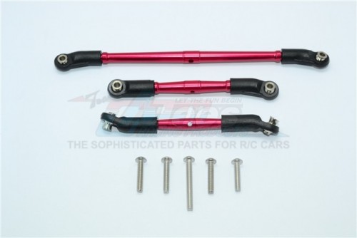 GPM Racing Traxxas TRX-4 Aluminium Front Adjustable Steering Link & Suspension Link - 8Pcs Set Red