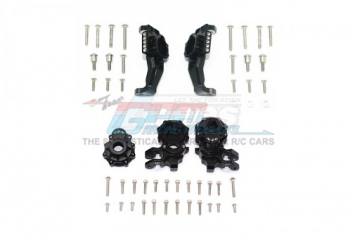 GPM Racing Traxxas TRX-4 Aluminium Adjustable Front C Hub+Front Knuckle Arms - 56Pcs Set Black
