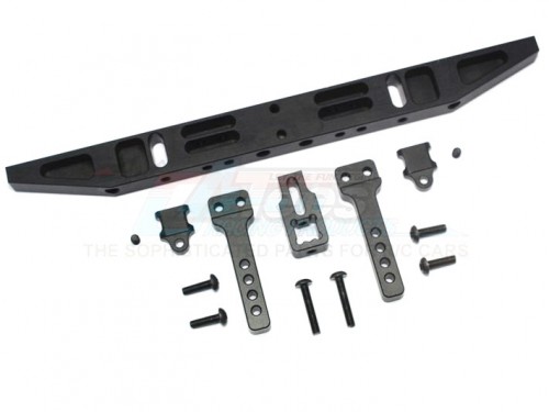 GPM Racing Traxxas TRX-4 Aluminium Rear Bumper With D-Rings (Classic) - 14Pcs Set Black (Not Suitable For TRX4 Tactical Unit Model 82066-4)