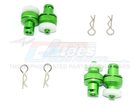 GPM Racing Traxxas TRX-4 Aluminium Front & Rear Magnetic Body Mount For Tactical Unit Body - 8Pcs Set Green (Suitable For TRX4 Tactical Unit Model 82066-4)