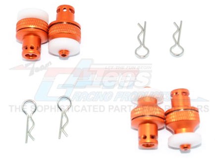 GPM Racing Traxxas TRX-4 Aluminium Front & Rear Magnetic Body Mount For Tactical Unit Body - 8Pcs Set Orange (Suitable For TRX4 Tactical Unit Model 82066-4)