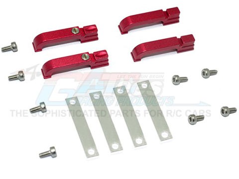 GPM Racing Traxxas TRX-4 Aluminium Door Handle For TRX4 Defender - 16Pcs Set Red