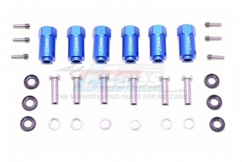 GPM Racing Traxxas TRX-6 Aluminium Hex Adapters 23MM Thick - 30Pcs Set Blue