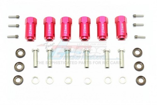 GPM Racing Traxxas TRX-6 Aluminium Hex Adapters 23MM Thick - 30Pcs Set Red