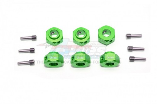 GPM Racing Traxxas TRX-6 Aluminium Hex Adapters 6MM Thick - 12Pcs Set Green