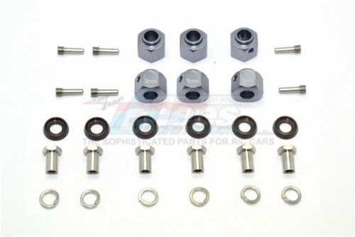 GPM Racing Traxxas TRX-6 Aluminium Hex Adapters 9MM Thick - 30Pcs Set Gun Metal