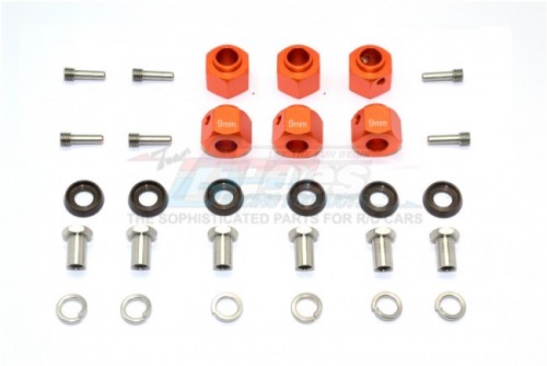 GPM Racing Traxxas TRX-6 Aluminium Hex Adapters 9MM Thick - 30Pcs Set Orange