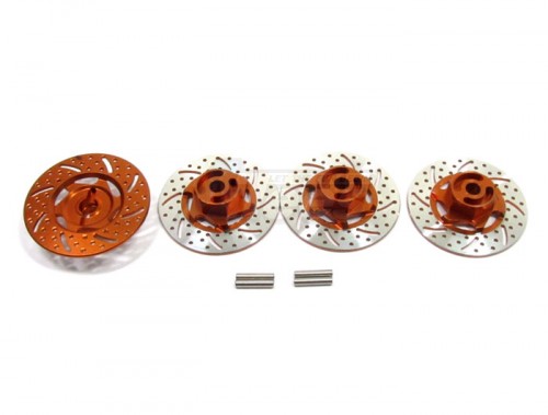 GPM Racing Tamiya TT-01 Aluminum Brake Disk Hex Adaptors 4 Pieces Set Orange