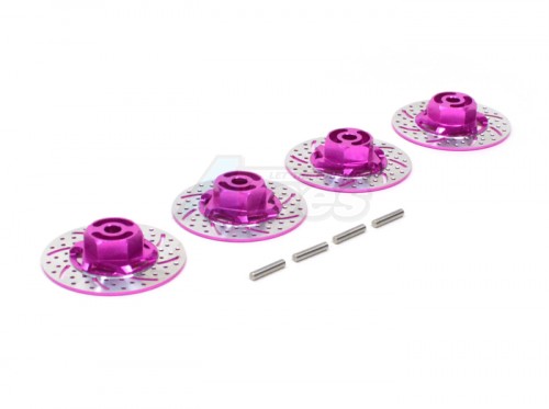 GPM Racing Tamiya TT-01 Aluminum Brake Disk Hex Adaptors 4 Pieces Set Pink