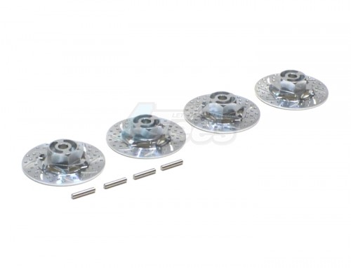 GPM Racing Tamiya TT-01 Aluminum Brake Disk Hex Adaptors 4 Pieces Set Silver