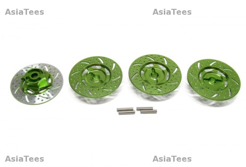 GPM Racing Tamiya TT-01 Aluminum Brake Disk Hex Adaptors 4 Pieces Set Light Green