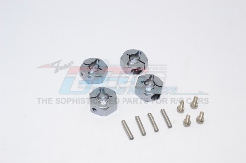 GPM Racing Tamiya TT-01 Aluminum Wheel Hex Drive Adaptor With Pins & Screws 4 Pcs Set Gun Metal