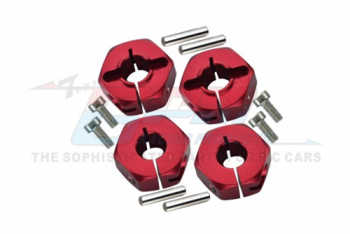 GPM Racing Tamiya TT-02 Aluminum Wheel Hex Drive Adaptor With Pins & Screws 4 Pcs Set Red