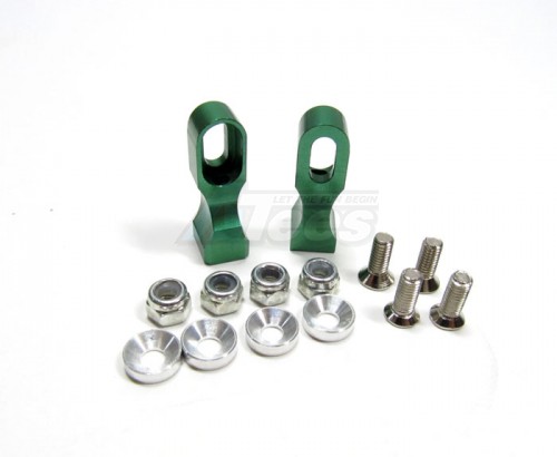 GPM Racing Tamiya TT-01 Aluminum Servo Mount With Collars + Lock Nuts + Screws 1 Pair Set Green