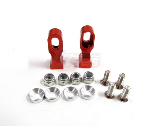 GPM Racing Tamiya TT-01 Aluminum Servo Mount With Collars + Lock Nuts + Screws 1 Pair Set Orange