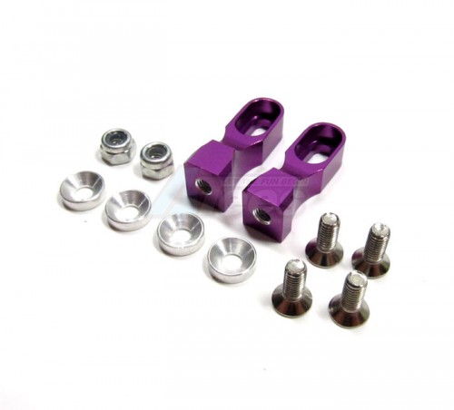 GPM Racing Tamiya TT-01 Aluminum Servo Mount With Collars + Lock Nuts + Screws 1 Pair Set Purple