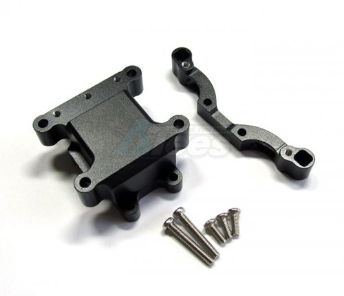 GPM Racing Tamiya TT-01D Aluminum Front Damper Plate With Gear Box & Screws 2Pcs Set Black