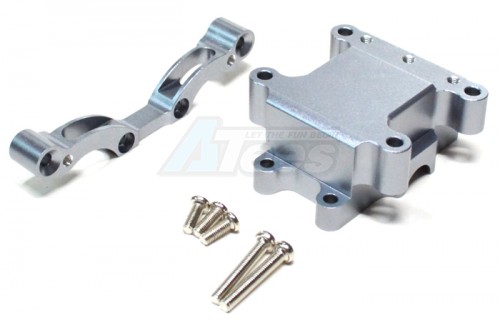 GPM Racing Tamiya TT-01 Aluminum Front or Rear Damper Plate With Gear Box & Screws 2Pcs Set Gun Metal