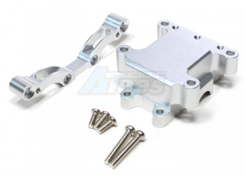 GPM Racing Tamiya TT-01 Aluminum Front or Rear Damper Plate With Gear Box & Screws 2Pcs Set Silver