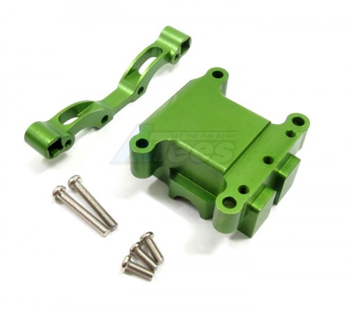 GPM Racing Tamiya TT-01D Aluminum Front Damper Plate With Gear Box & Screws - 2Pcs Set Light Green