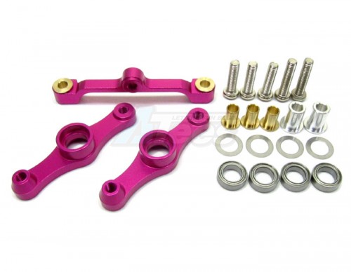 GPM Racing Tamiya TT-01D Aluminum Steering Assembly Set (With Bearing x 4 Pieces) Pink