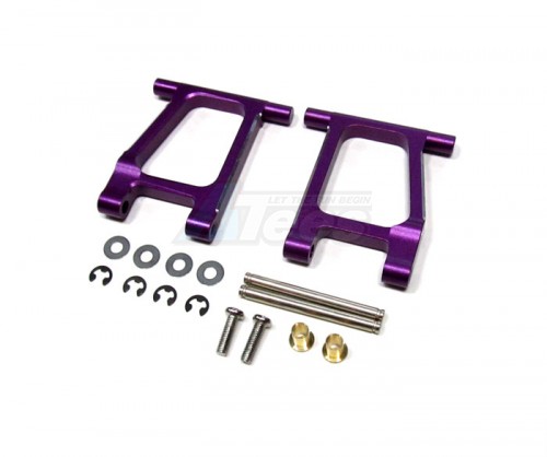 GPM Racing Tamiya TT-01 Aluminum Rear Lower Arm With Shims + Collars + E-Clips + Pins + Screws 1 Pair Set Purple