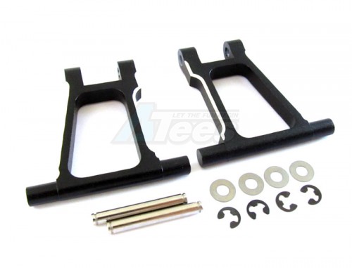 GPM Racing Tamiya TT-01 Aluminum Rear Upper Arm With Shims + Collars + E-Clips + Pins -1 Pair Set Black