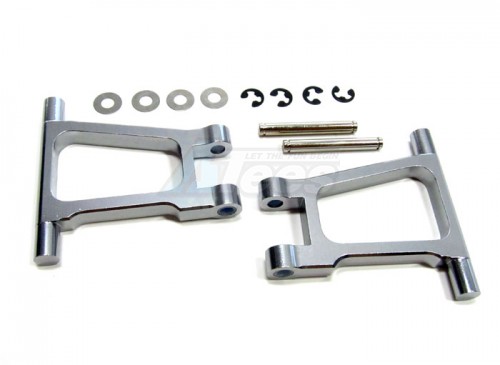 GPM Racing Tamiya TT-01 Aluminum Rear Upper Arm With Shims+collars+e-clips+pins -1pr Set Gun Metal
