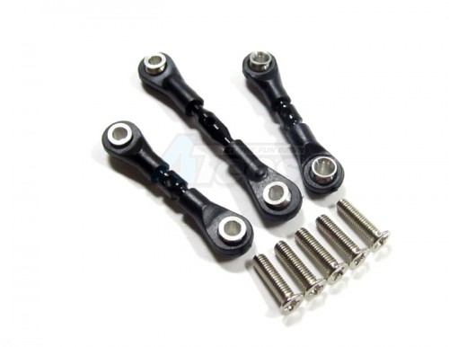 GPM Racing Tamiya TT-01 Aluminum Completed Tie Rod With Screws - 3pcs Set Black
