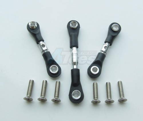 GPM Racing Tamiya TT-01 Aluminum Completed Tie Rod With Screws - 3pcs Set Silver