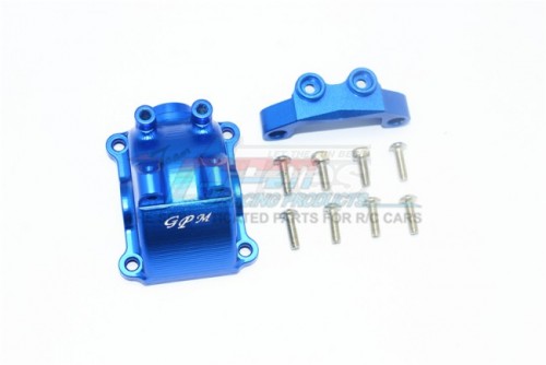 GPM Racing Tamiya TT-02 Aluminium Front/Rear Gearbox Cover+Upper Arm Stabilizer - 10Pcs Set Blue
