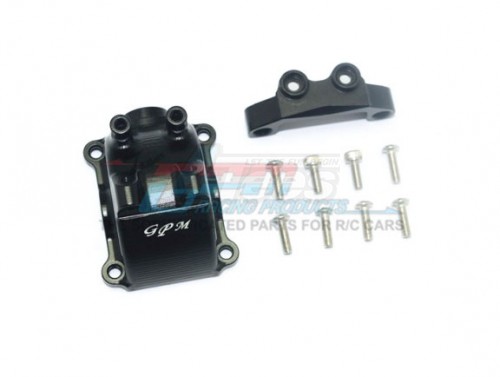 GPM Racing Tamiya TT-02 Aluminium Front/Rear Gearbox Cover+Upper Arm Stabilizer - 10Pcs Set Black