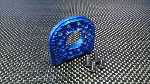 GPM Racing Tamiya TT-02 Aluminum Adjustable Motor Mount (For 16T-25T) - 1 Pc Blue