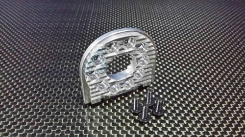 GPM Racing Tamiya TT-02 Aluminum Adjustable Motor Mount (For 16T-25T) - 1 Pc Silver