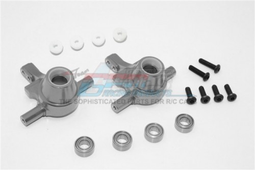 GPM Racing Tamiya TT-02 Aluminum Front Knuckle Arm With Bearing - 1Pair Set Gun Metal