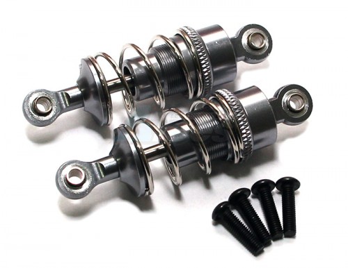 GPM Racing Tamiya TT-02 Aluminum Front/Rear Adjustable Aluminum Ball Top 53MM Damper - 1Pair Gun Metal