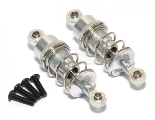 GPM Racing Tamiya TT-02 Aluminum Front/Rear Adjustable Aluminum Ball Top 53MM Damper - 1Pair Silver