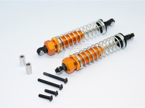 GPM Racing Tamiya TT-02B Aluminum Rear Adjustable Spring Damper (95MM) - 1Pr Set Orange