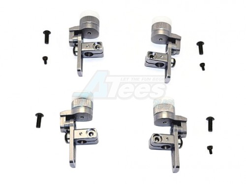 GPM Racing TAMIYA TT-02 Type-S Aluminium Front & Rear Body Post Mount With 12Mm Magnet - 4Pcs Set Gun Metal