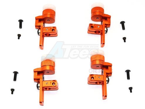 GPM Racing Axial TT-02 Type-S Aluminium Front & Rear Body Post Mount With 12Mm Magnet - 4Pcs Set Orange