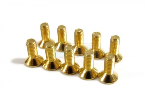 GPM Racing Miscellaneous All Titanium C/sink Screw 3x8 - 10pcs Gold