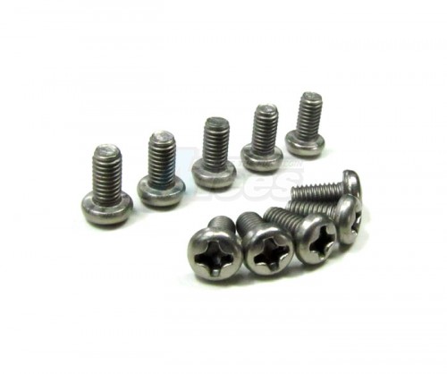 GPM Racing Miscellaneous All Titanium Round Head Screw 3x6 - 10pcs TIT