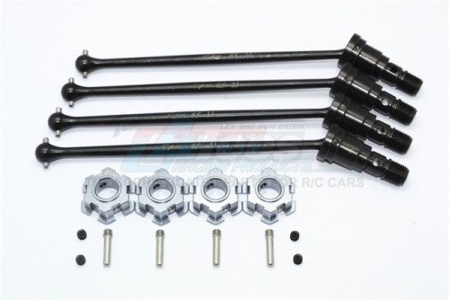 GPM Racing Traxxas XMAXX Harden Steel #45 CVD For 8S Front Or Rear With Aluminium Hex - 16Pcs Set Gun Metal