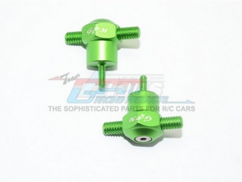 GPM Racing Traxxas Unlimited Desert Racer Aluminum Spare Tire Locking - 2Pc Set Green