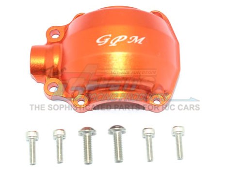 GPM Racing Traxxas Unlimited Desert Racer Aluminium Front Gear Box Cover - 7Pc Set Orange