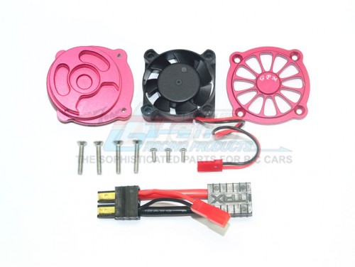 GPM Racing Traxxas Unlimited Desert Racer Aluminium Motor Heatsink With Cooling Fan - 11Pcs Set Red