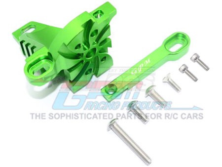 GPM Racing Traxxas Unlimited Desert Racer Aluminium Motor Mount With Heat Sink Fins - 8Pcs Set Green