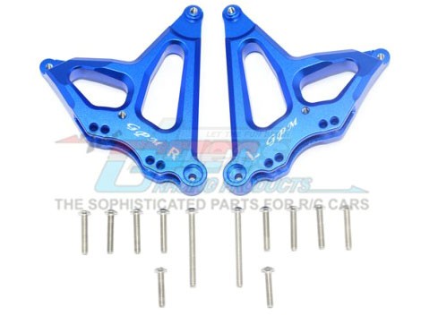 GPM Racing Traxxas Unlimited Desert Racer Aluminium Rear Damper Mount - 14Pc Set Blue